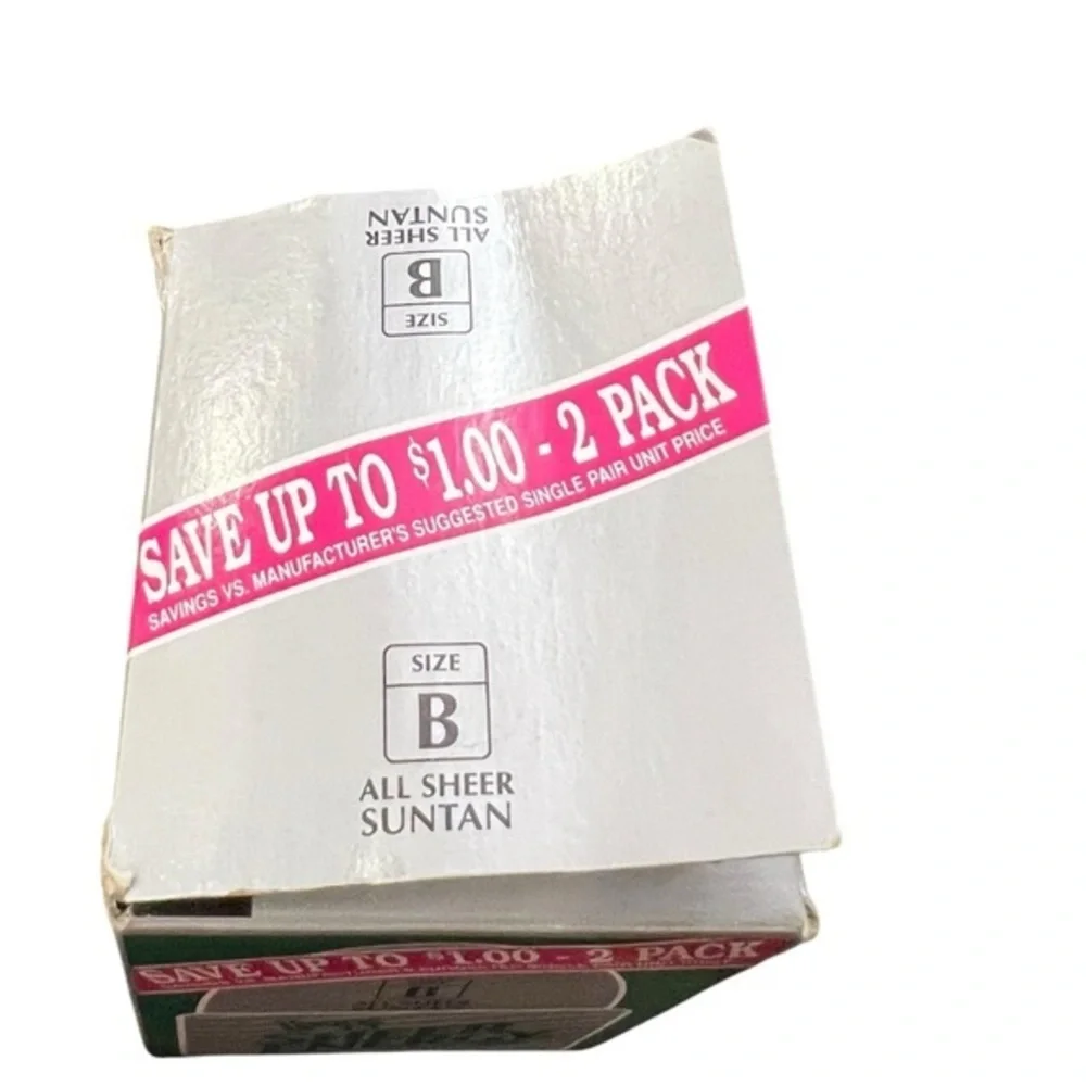 L'eggs SheerEnergy Size B Pantyhose All Sheer Suntan NIP Made In‎ USA 1 Pair